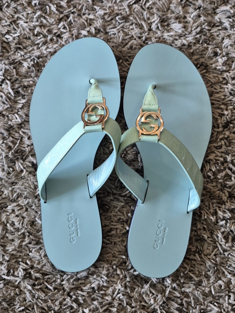 Gucci Guccissima Web Thong Sandals